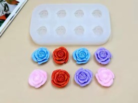 Molde silicona 8 flores chicas 